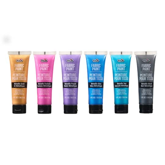 Tulip® Metallic 6 Color Brush-On Fabric Paint Set